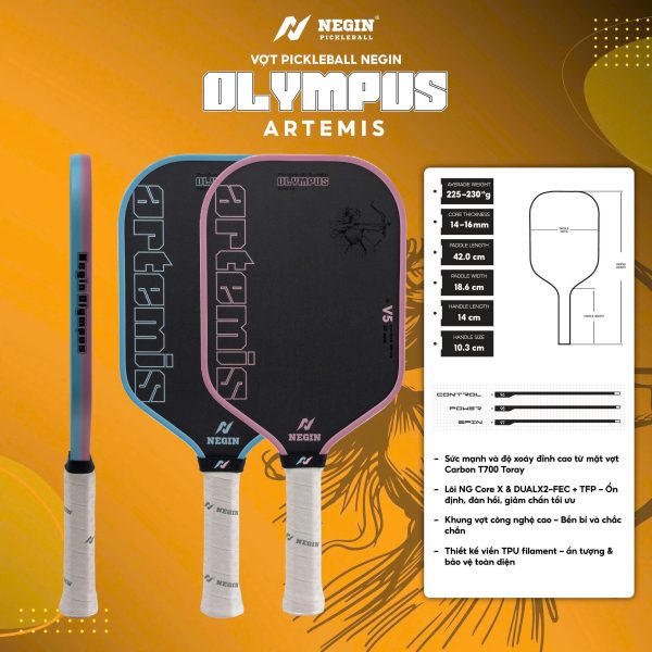 Vợt Pickleball Negin Olympus Artermis - Xanh hồng